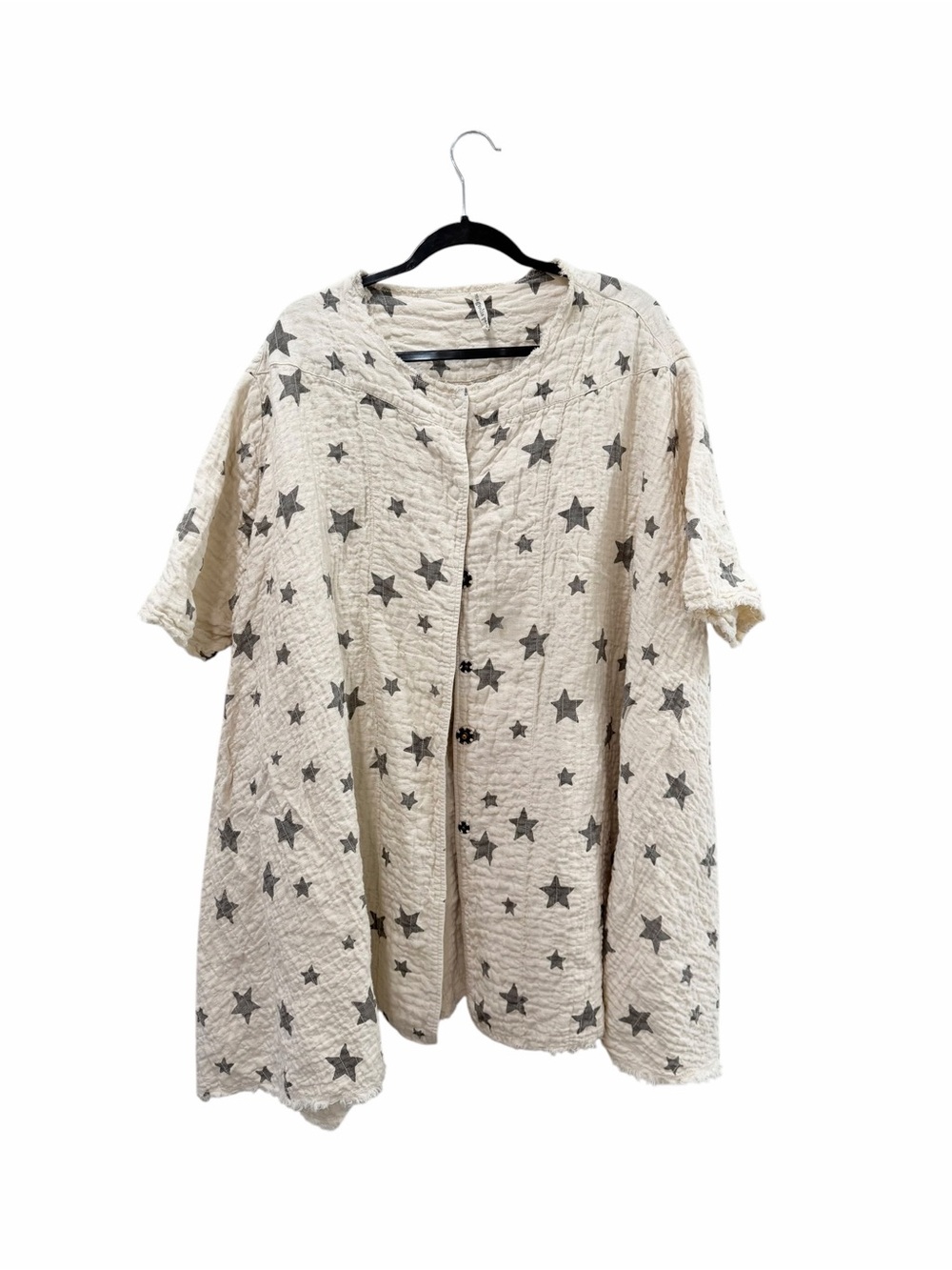 Magnolia Pearl Star Print Cotton Gauze Snap Front Jacket Top
